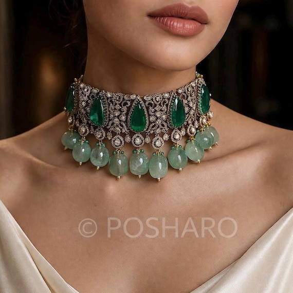 Regal Indo Western Silver Polki & Gold-Plated Earrings