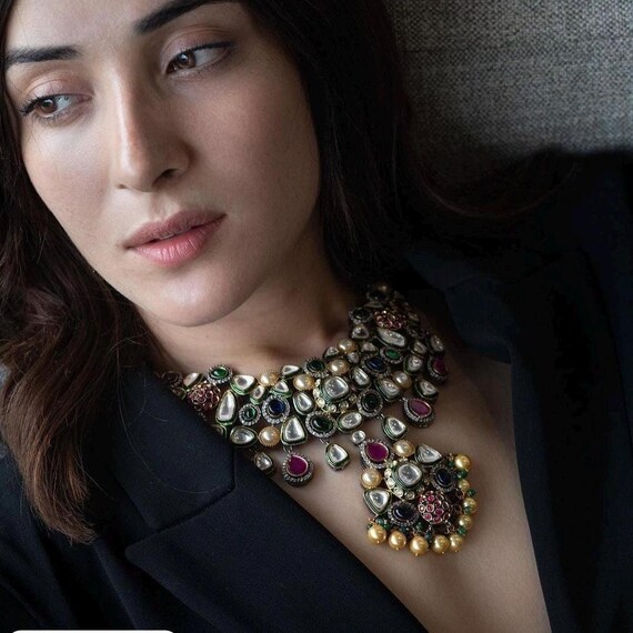 Royal Polki Kundan Necklace | Statement Bridal Jewelry | Traditional Indian Choker Necklace with Pearls &  Stones