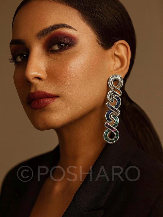 CZ Dangle Earrings – Sparkling Cubic Zirconia Drop Earrings for Women | Bridal, Wedding, Party Jewelry