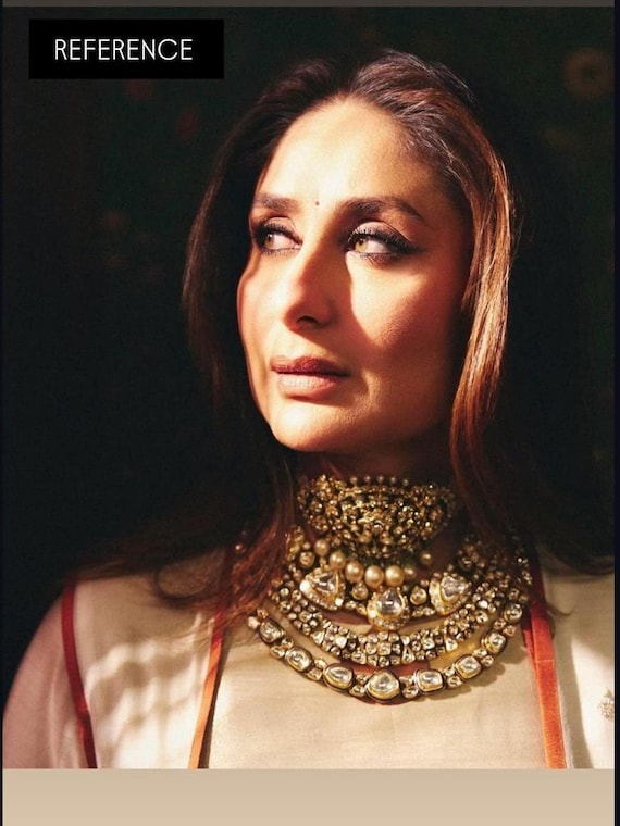 Gold Finish Moissanite Kundan Bridal Necklace Set | Multi-layer Polki Choker &  Necklace | Wedding Jewelry | POSHARO