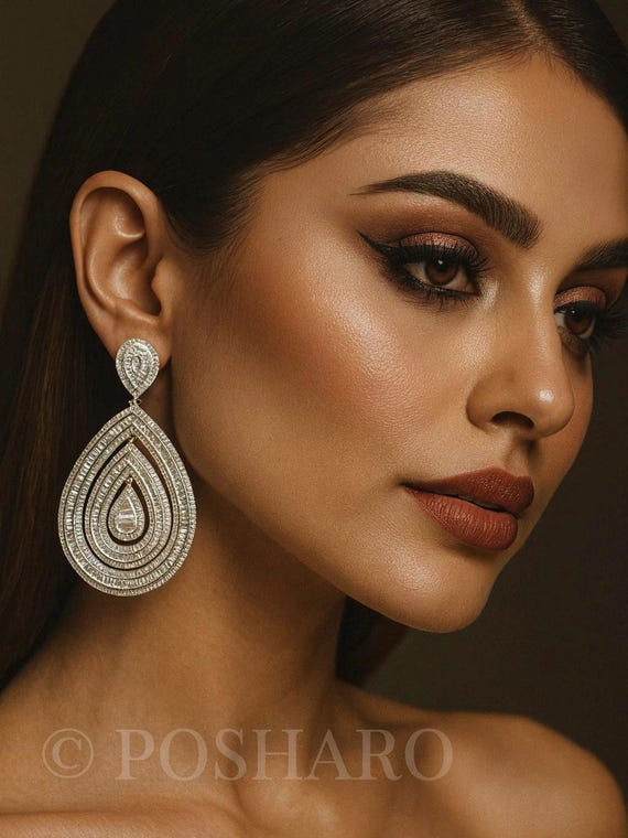 CZ Dangle Earrings – Sparkling Cubic Zirconia Drop Earrings for Women | Bridal, Wedding, Party Jewelry