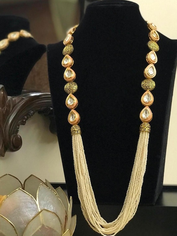 Posharo | The Maharani Collection – 18K Gold Plated Polki Kundan Necklace