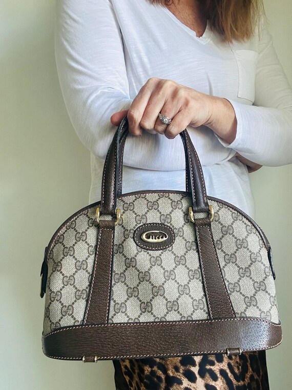 Vintage Gucci Alma Supreme Handbag Small Designer… - image 2