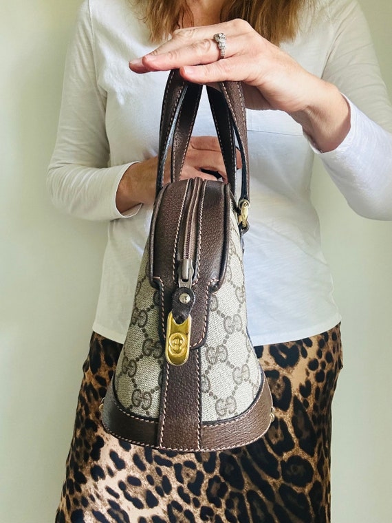 Vintage Gucci Alma Supreme Handbag Small Designer… - image 8