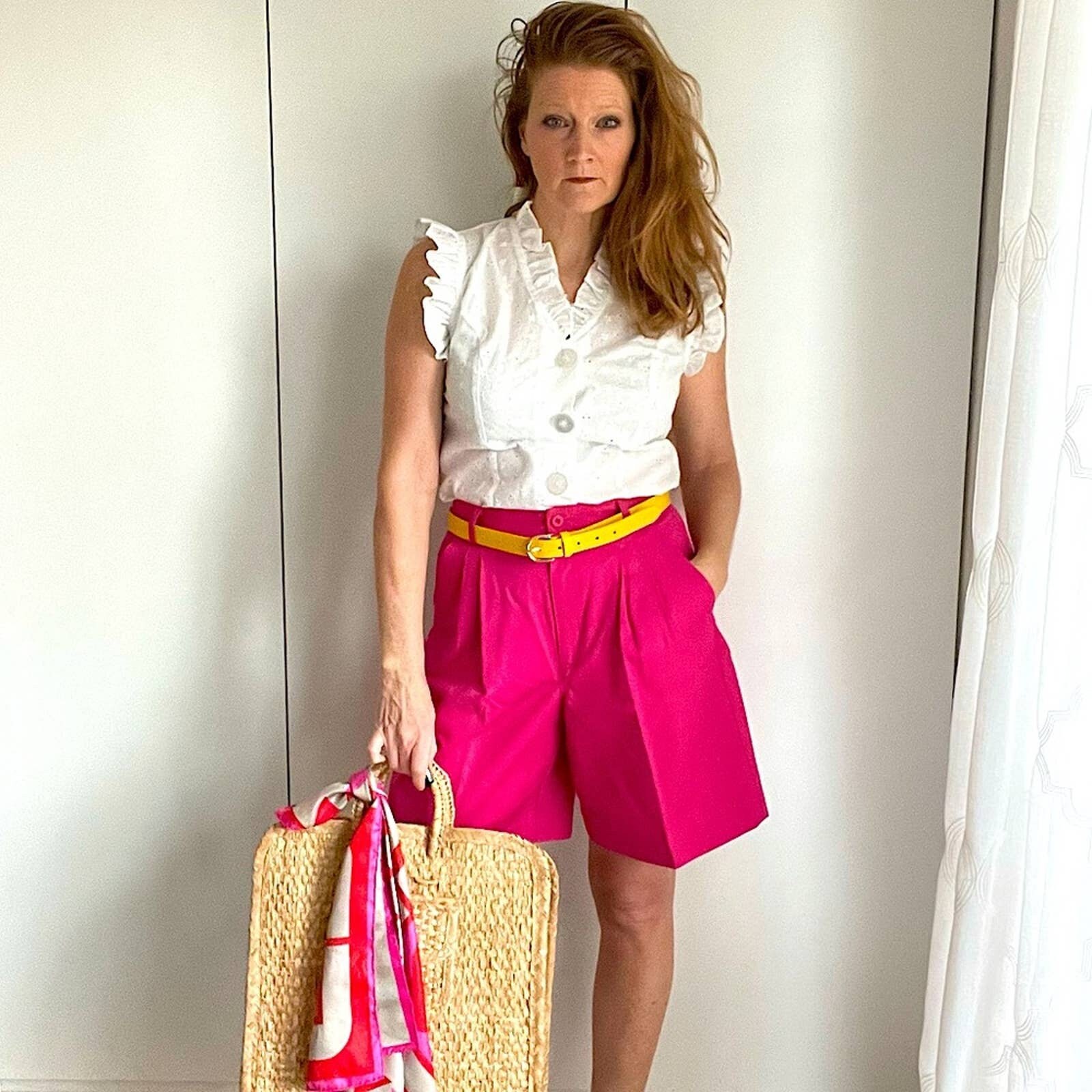 Vintage 90s Liz Claiborne Pink Pleated 
