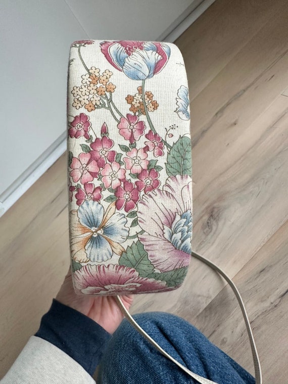 Vintage Elan Canvas Floral Handbag Crossbody Neut… - image 6