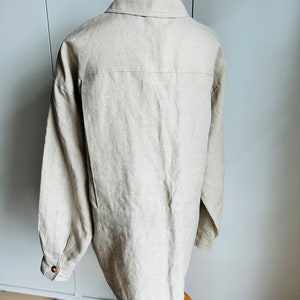 Blazer safari en lin vintage des années 90, grande taille kaki, vestes classiques structurées minimalistes pour le printemps image 6