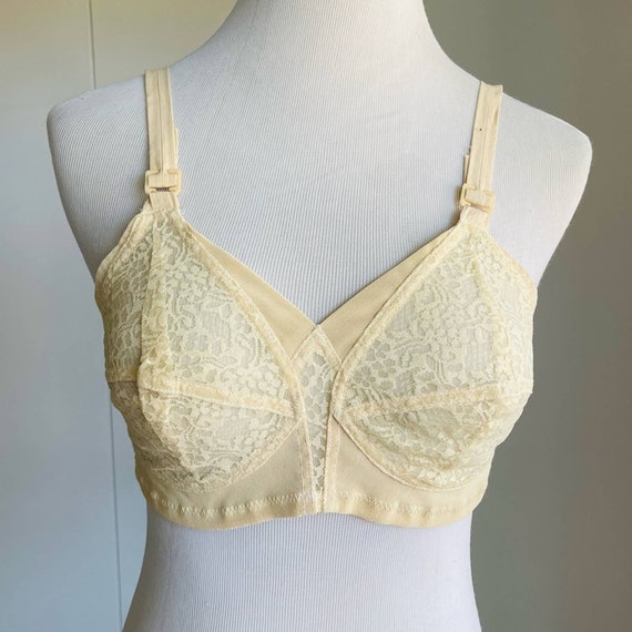 Vintage Bra 1960s Cream Bra Lingerie Undergarments Size 36C Etsy