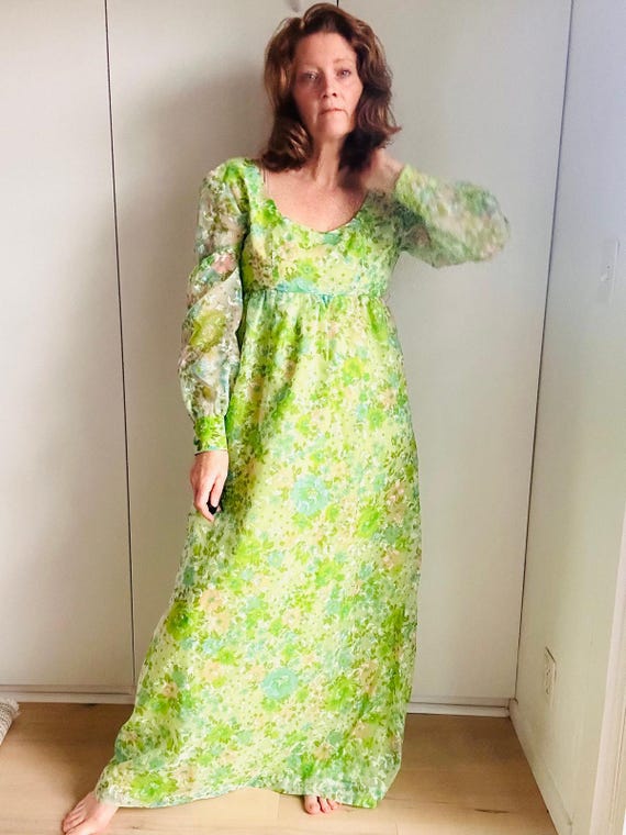 Floral Elegant Lime Green Maxi Dress Floral Elegant Lime Green Maxi Dress