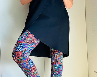 VTG80s Gemusterte Capri Style Leggings Gr.M Made USA Cotton/Poly