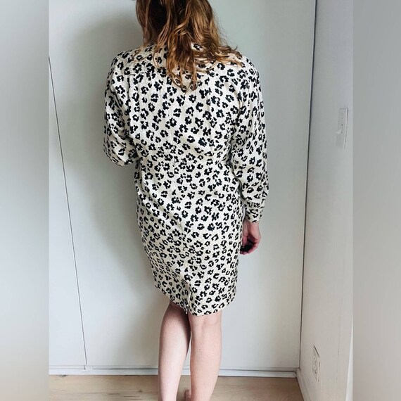 90s Vintage Liz Claiborne Animal Print Silk Dress… - image 4