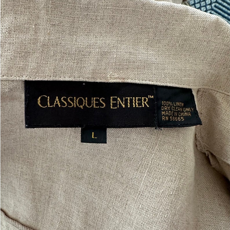 Blazer safari en lin vintage des années 90, grande taille kaki, vestes classiques structurées minimalistes pour le printemps image 4