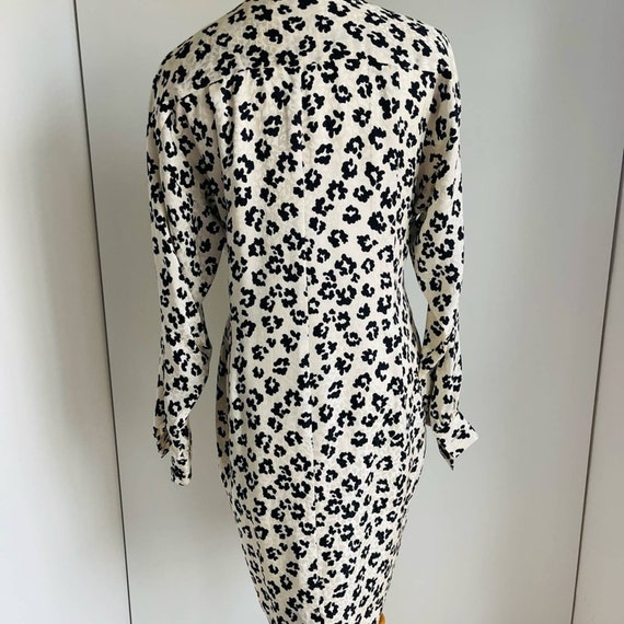 90s Vintage Liz Claiborne Animal Print Silk Dress… - image 6