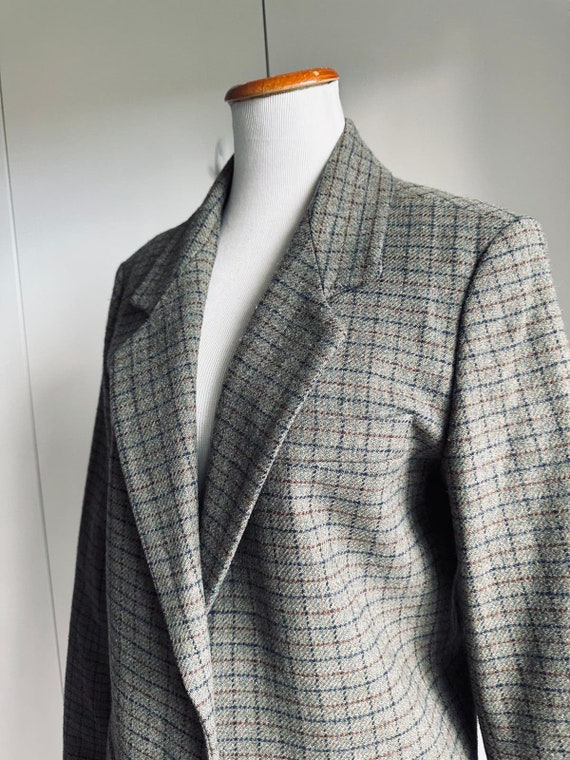 Vintage 90s Eddie Bauer Wool Plaid Blazers Size M… - image 8