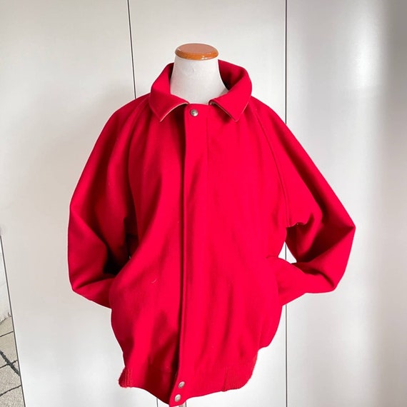 VTG Woolrich Men’s Wool Jacket Red Small Bomber/ R