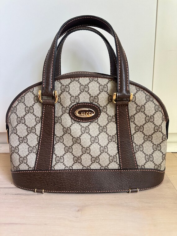 Vintage Gucci Alma Supreme Handbag Small Designer… - image 1