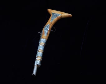 Moroccan Berber Moukhala Rifle Replica - Handcrafted Wood & Silver