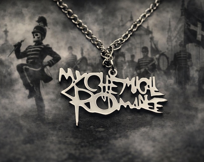 Featured listing image: My Chemical Romance | The Black Parade | Emo | Goth | Punk | MCR Logo Necklace | "It Was Never a Phase"