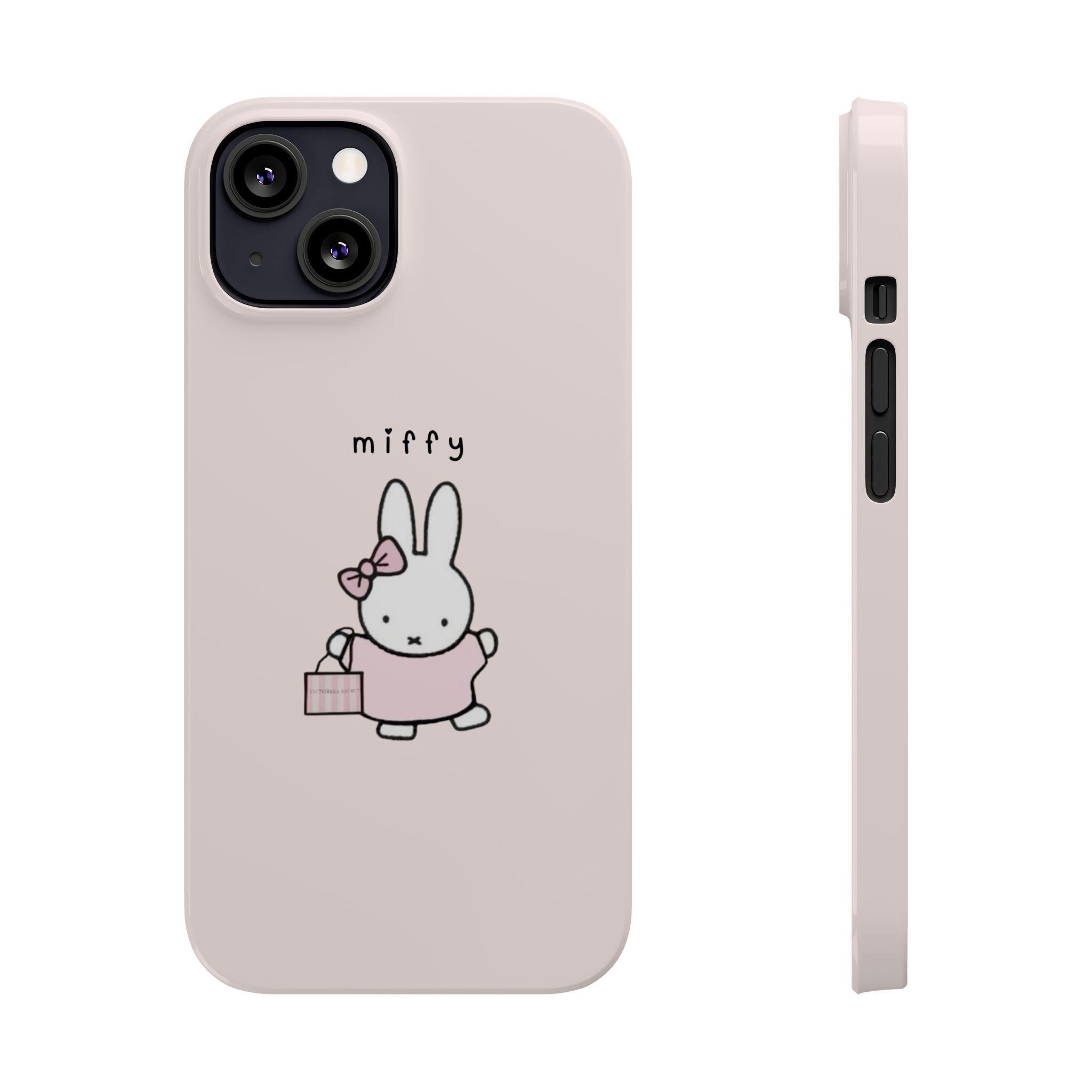 Miffy Bunny iPhone Case, Pastel Pink, Slim Polycarbonate