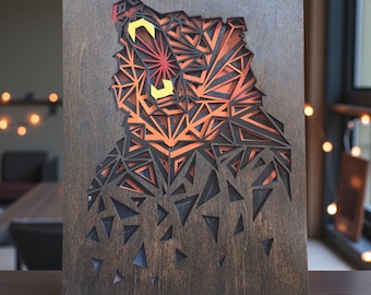 THE BEAR Layered wood ART