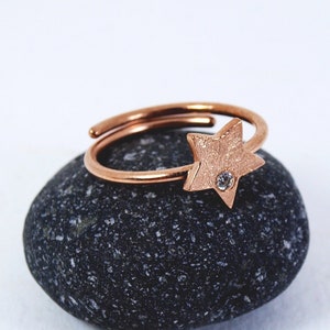 Star Slim Ring Adjustable Dainty tiny Zircon Stackable Ring Handmade Womens Jewelry In Multiple Colours image 1