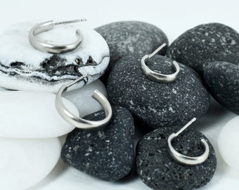 Kolczyki koła z platyny błyszczące średniej wielkości, srebro 925, codzienne kolczyki koła prezent dla niej