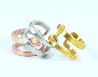 Elegancki, szykowny mankiet na chrząstkę - srebrny kolczyk w stylu owijki