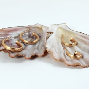 Rose Gold Hoop Small Earrings Textured Hoops Handmade Jewellery Simplisitc Gift