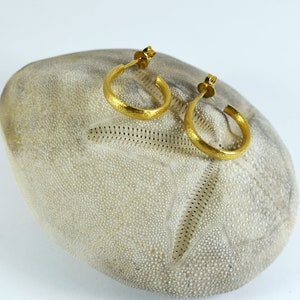 Simple Hoop Earrings Textured Small Medium Sized Handmade Hoop Earrings Minimalist Jewellery image 1