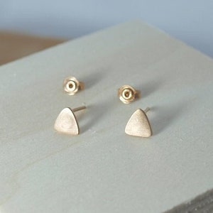 Small Triangle Stud Earrings Set - Choose Rose Gold, Platinum, or Black Colour