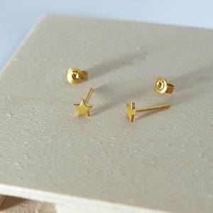 Tiny Star Studs Dainty Gold Women Earrings Kids Silver Jewellery Star and Celestial Gift image 4