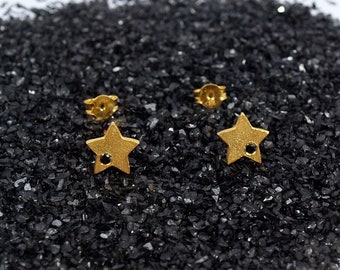 Zircon Star Studs Small Gold Earrings Celestial Earrings Handmade Women Jewellery