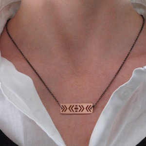 Layering Necklace Geometric Silver Bar Short Chain Stacking Necklace Gift for Her