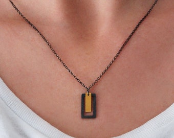 Layering Short Necklace Chain Geometric Stacked Necklace Mix and Math Pendant Gift for Her