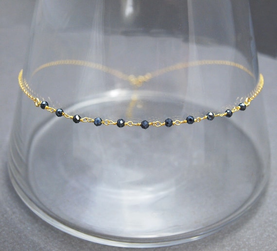 black beaded choker necklace