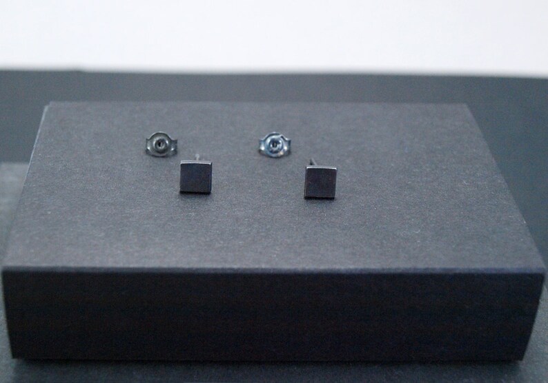 Square Small Studs Geometric Earrings Silver 925 Jewellery Simple Gold Rectangulars image 5