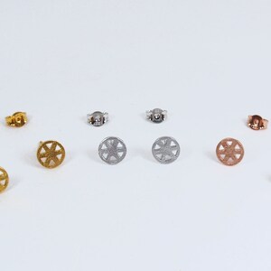 Small Dot Silver Stud Earrings Modern Geometric Style for Multi Piercings image 5