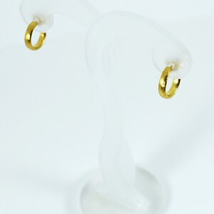 Simple Tiny Gold Hoops: Handcrafted Silver 925 Earrings for Multiple Piercings image 4