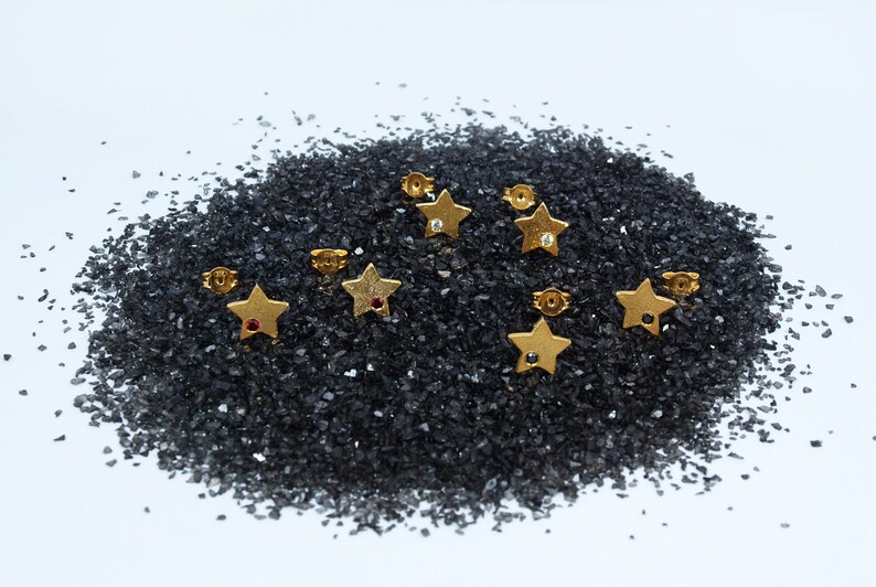 Zircon Star Studs Small Gold Earrings Celestial Earrings Handmade Women Jewellery image 4