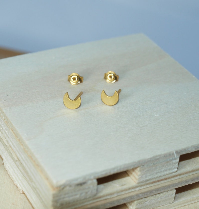 Small Silver Moon Stud Earrings Women Gift Crescent Bridal Rose Gold Earring Everyday Gold Plated Jewelry