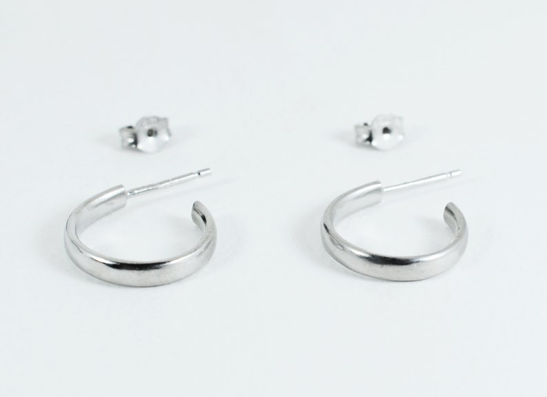 Hoops Platinum Shiny Earrings Medium Sized Silver 925 Everyday Hoop Earrings Gift for Her Large Hoop