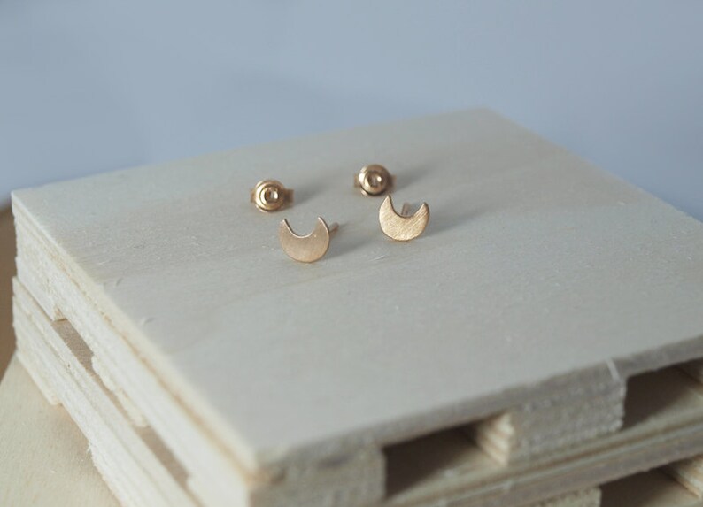 Small Silver Moon Stud Earrings Women Gift Crescent Bridal Rose Gold Earring Everyday Gold Plated Jewelry