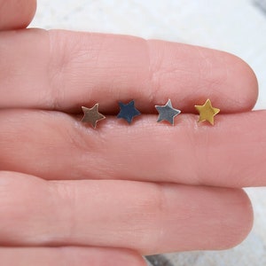 Tiny Star Studs Dainty Gold Women Earrings Kids Silver Jewellery Star and Celestial Gift image 2