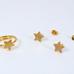 Star Slim Ring Adjustable Dainty tiny Zircon Stackable Ring Handmade Womens Jewelry In Multiple Colours image 9