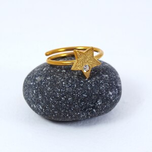 Star Slim Ring Adjustable Dainty tiny Zircon Stackable Ring Handmade Womens Jewelry In Multiple Colours image 4