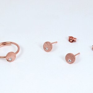 Stackable Rings Set with Tiny Zircon Gemstone Handcrafted Circle Ring image 6