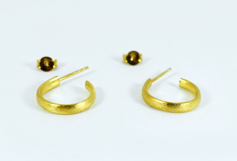 Simple Hoop Earrings Textured Small Medium Sized Handmade Hoop Earrings Minimalist Jewellery image 6