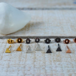 Orecchini geometrici a triangolo minuscolo - Orecchini in argento per uomo e donna