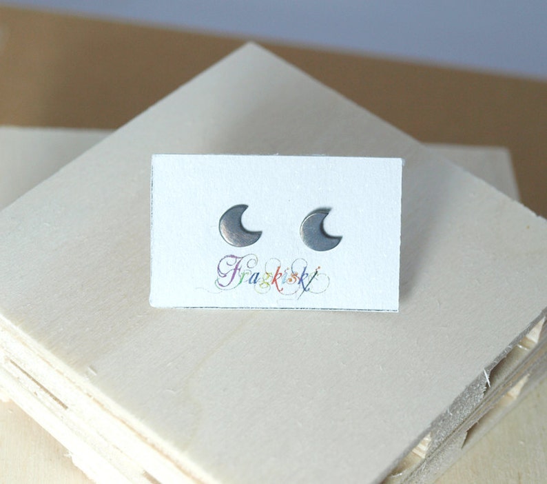Small Silver Moon Stud Earrings Women Gift Crescent Bridal Rose Gold Earring Everyday Gold Plated Jewelry