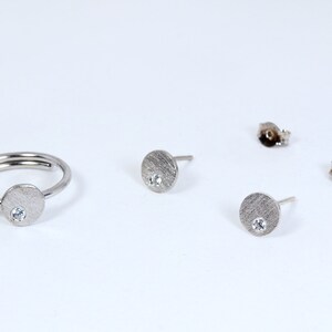 Stackable Rings Set with Tiny Zircon Gemstone Handcrafted Circle Ring image 4